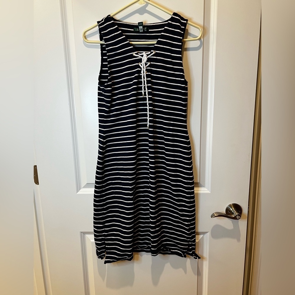 Ralph Lauren Striped Nautical Dress Size Small Petite